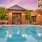 a swimming pool in a backyard